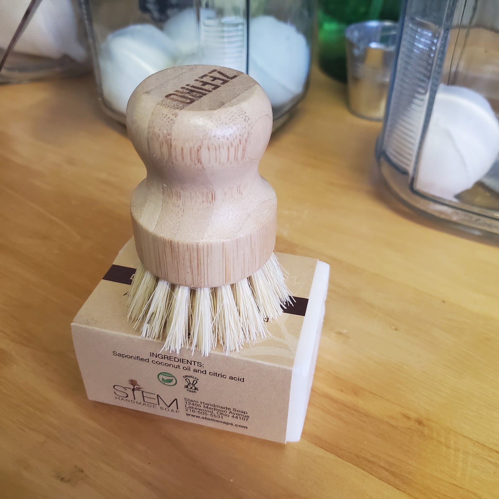 Bamboo Bristle Pot Scrubber
