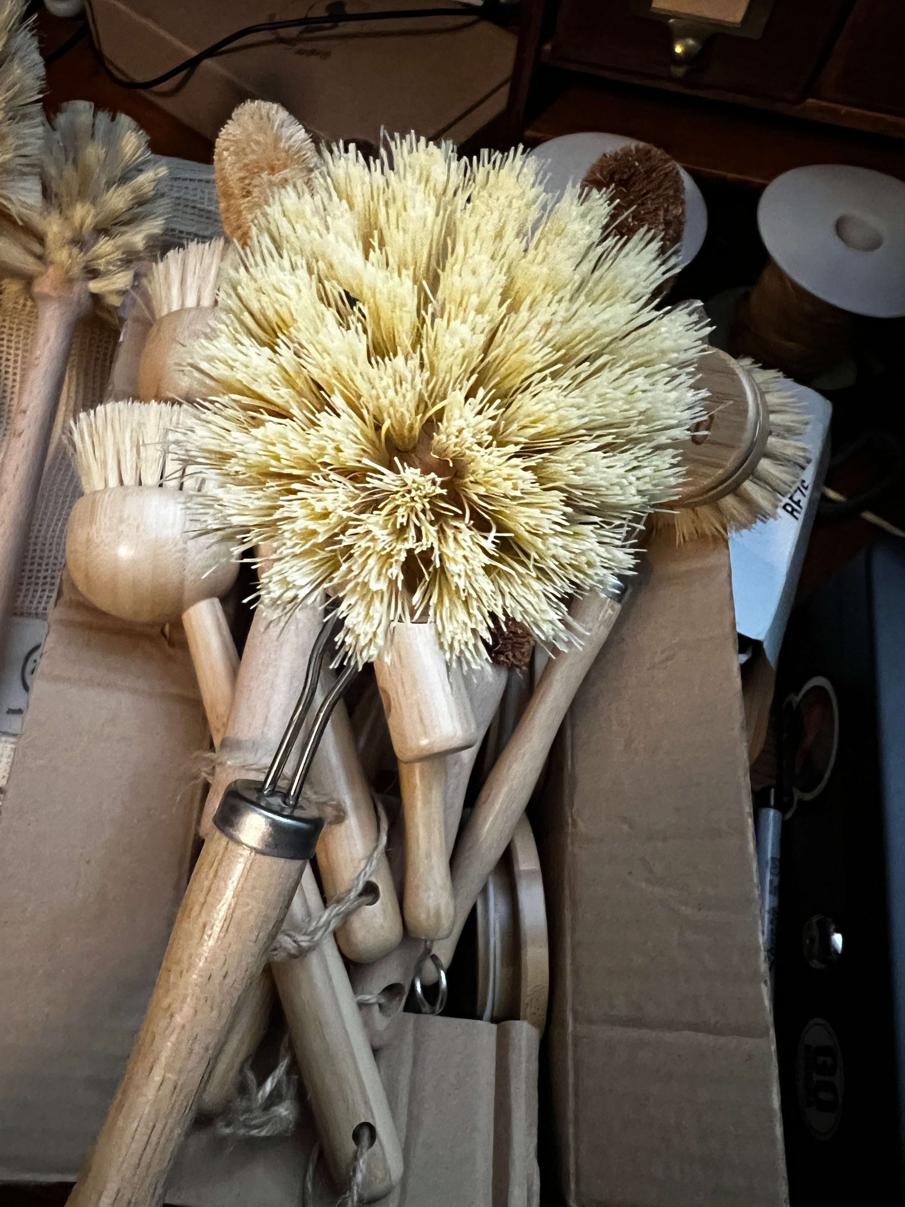 Bamboo Dish Brush Replacement Head Natural Soft Sisal Bristles